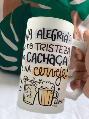 Canecas de vidro jateado  Especial para chope 475 ml