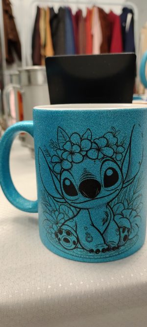 Caneca Gliter Personalizada azul