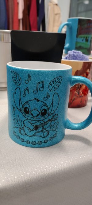 Caneca Gliter Personalizada azul